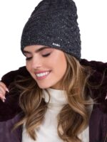 Bonnet collection laine/mohair paillettes gris