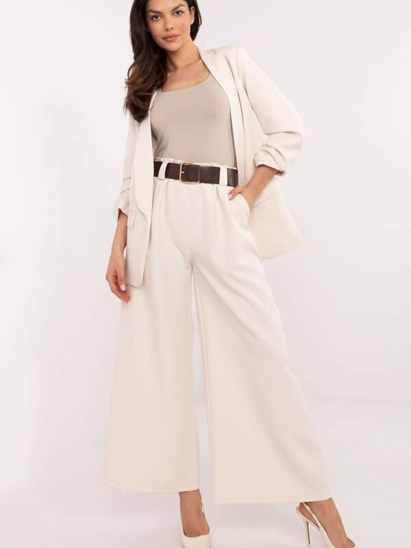 Pantalon femme large Madame blanc cassé