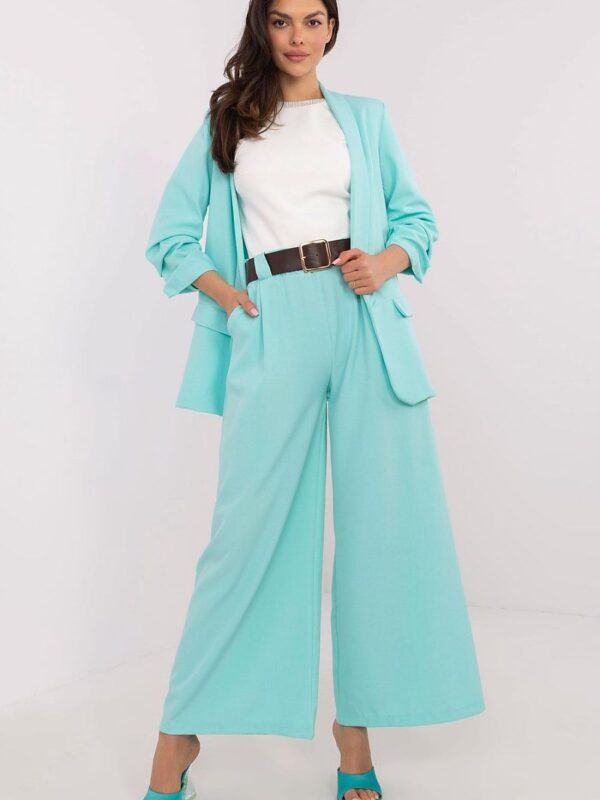 Pantalon femme large Madame bleu turquoise