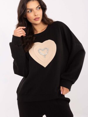 Sweatshirt cœur noir
