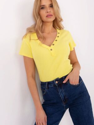 Top coton jaune