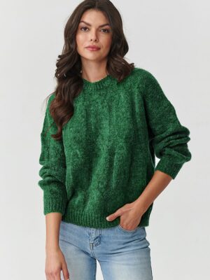 Pull tresse collection kid/mohair vert
