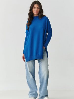 Pull over size bleu roi