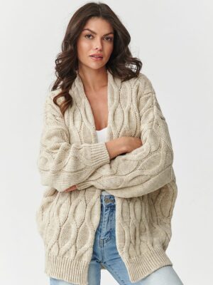 Cardigan collection grande maille beige