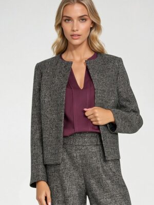 Blazer col pointe gris