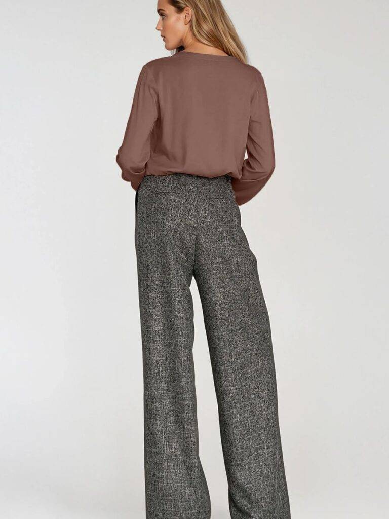 Chemise Anna viscose décolleté V moka, coupe régulière confortable — vue 1