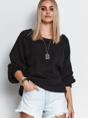 Pull manches bouffantes noir