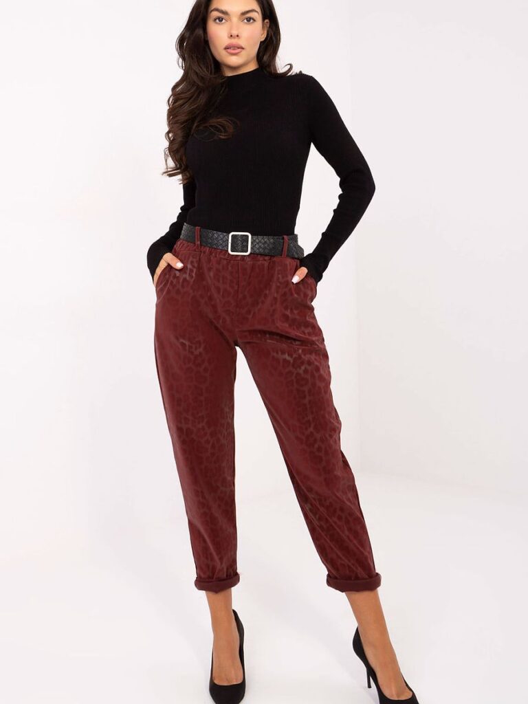 Pantalon léopard taille haute coupe fuselée simili cuir