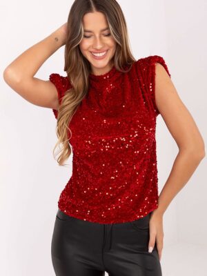 Top sequins rouge