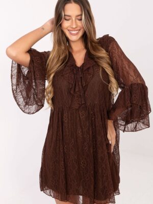 Robe dentelle chocolat
