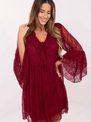 Robe dentelle bordeaux