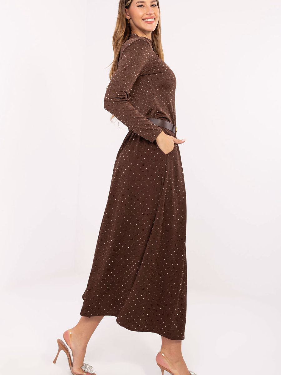 Jupe longue collections paillettes chocolat