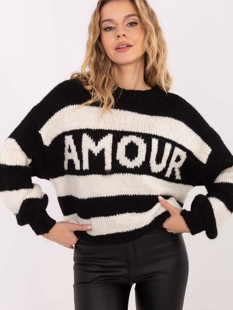 Pull rayé marinière oversize beige bleu, coupe confortable manches longues