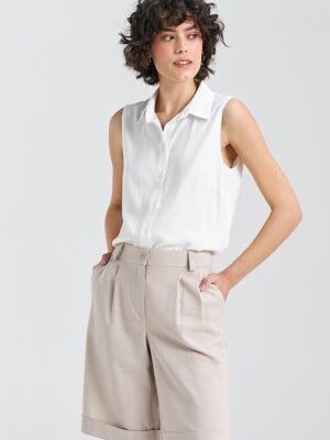 Chemisier sans manches classique blanc