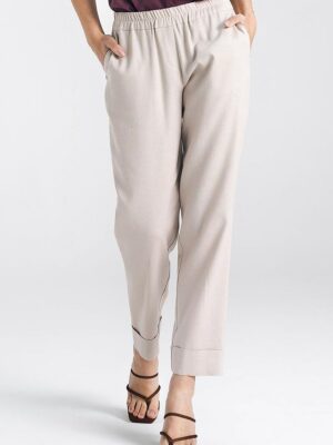 Pantalon slim beige collection lin