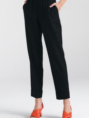 Pantalon slim noir collection lin