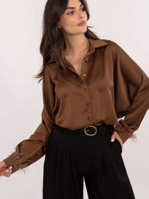 Chemise satin chocolat