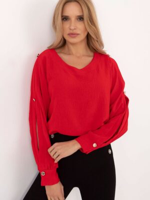 Top manches larges rouge