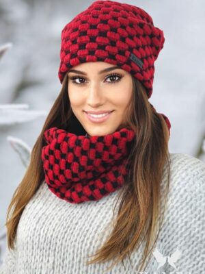 Ensemble polaire laine rouge