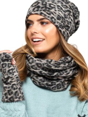 Bonnet léopard beige