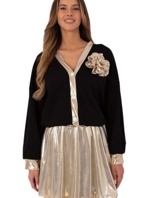 Jupe courte brillante dorée