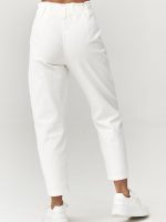 Pantalon velours côtelé taille haute femme coupe affinante couleur unie — vue 2