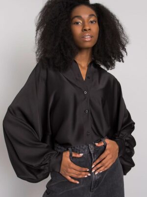 Chemise satinée noire