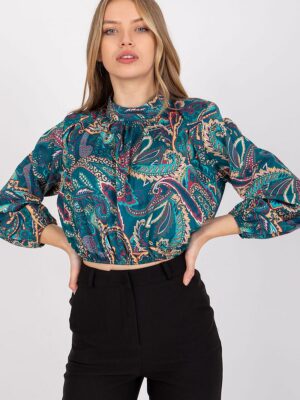 Chemisier collection motifs bleu