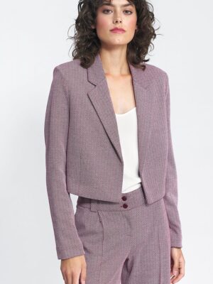 Veste courte rayée prune