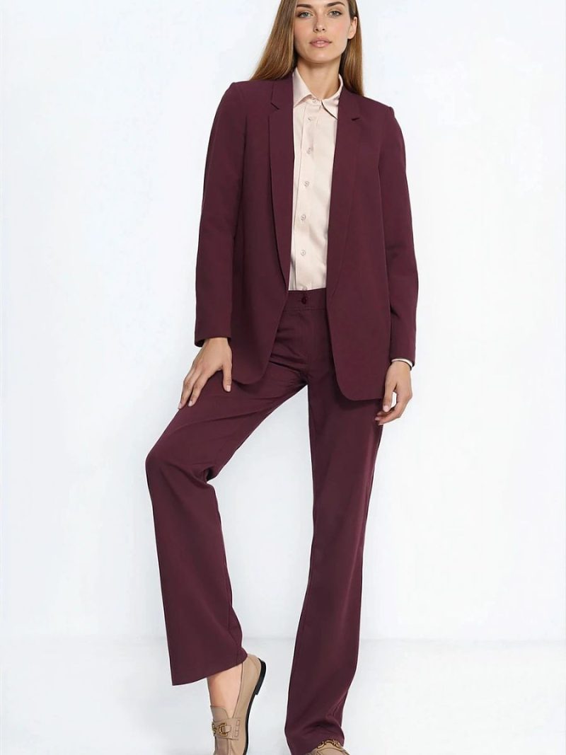 Veste ouverte chic femme, coupe épurée structurée — vue 3