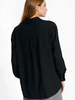 Chemise viscose femme col classique manches longues coupe ajustée — vue 2