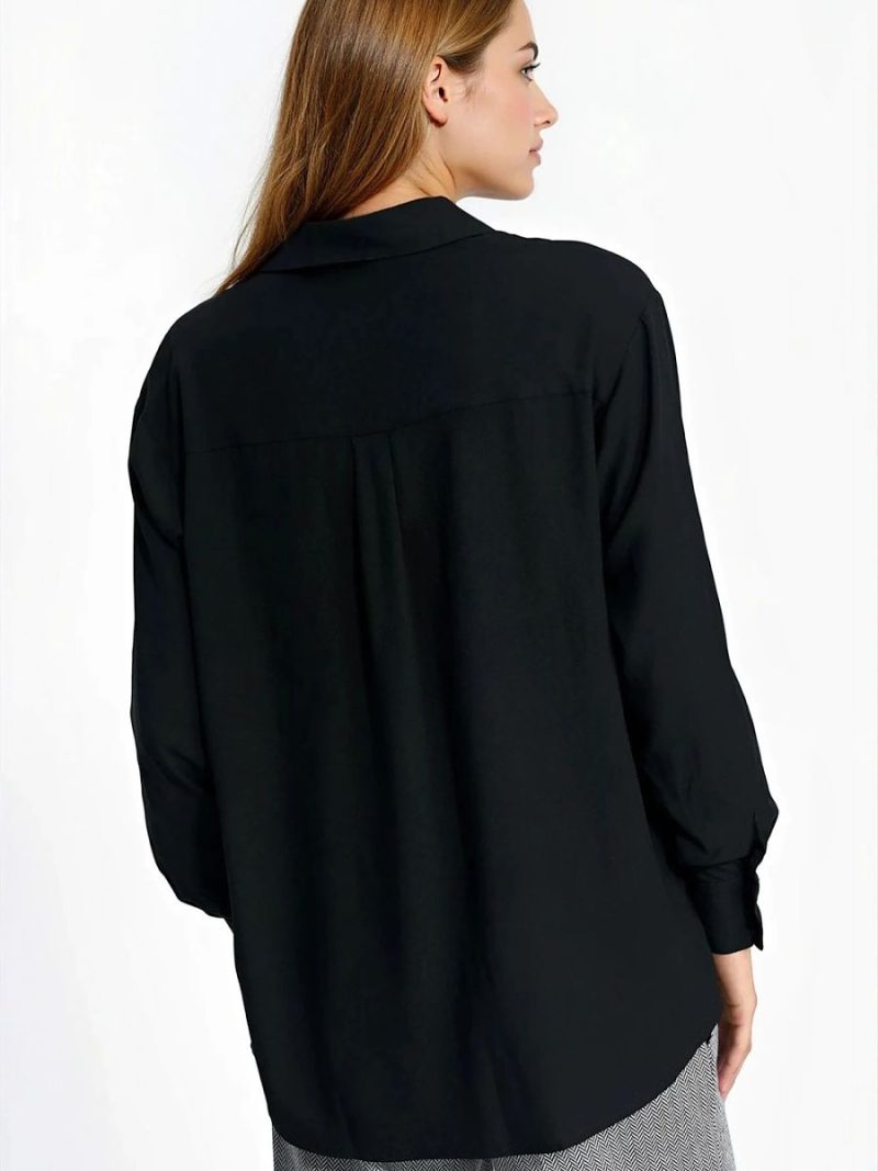 Chemise viscose femme col classique manches longues coupe ajustée — vue 2