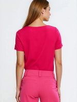 Chemisier Pauline blanc viscose encolure bateau manches courtes — vue 2