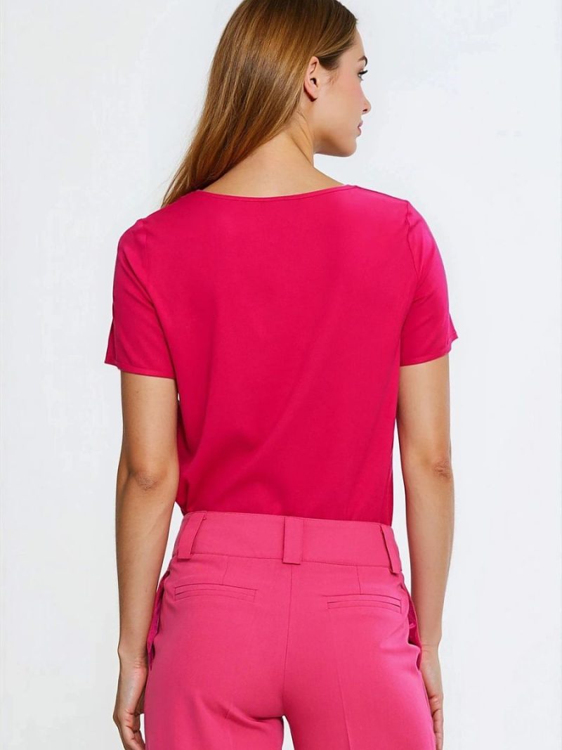 Chemisier Pauline blanc viscose encolure bateau manches courtes — vue 2