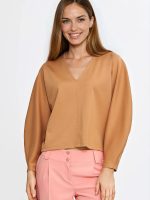 Chemisier Léa oversize viscose encolure V manches ballon