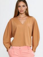 Chemisier Léa oversize viscose encolure V manches ballon — vue 1