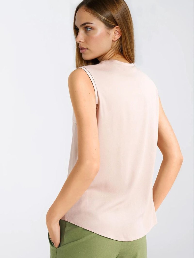 Chemisier Léa en viscose avec décolleté V et fronces aux épaules — vue 2