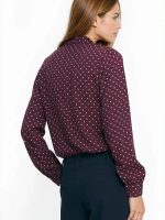 Chemise viscose pois col montant manches longues poignets ajustés — vue 2