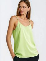 Débardeur viscose Sophia couleur neutre, coupe régulière, bretelles fines — vue 1