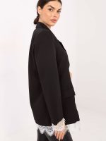 Blazer cérémonie bleu marine, détails dentelle, coupe classique — vue 2