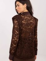 Chemise femme dentelle blanc manches longues col classique épaulettes — vue 4