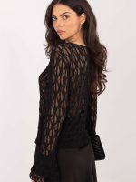 Blouse dentelle avec manches cloche volantées et décolleté bateau — vue 2