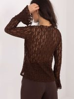 Blouse dentelle manches volants décolleté bateau viscose — vue 2