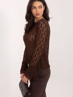 Blouse dentelle manches volants décolleté bateau viscose — vue 3