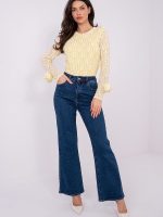 Blouse dentelle rose col rond manches longues femme chic — vue 1