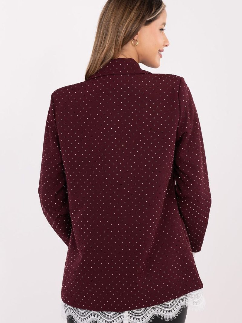 Veste de costume femme strass et dentelle, coupe élégante soirée — vue 3