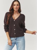 Cardigan Léa col V boutonné maille douce coupe oversize