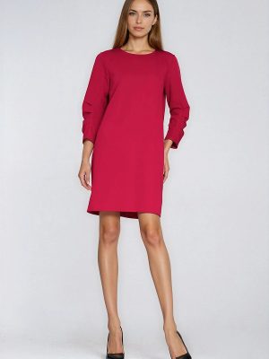 Robe Léa fluide coupe A manches 3/4 col rond — vue 1