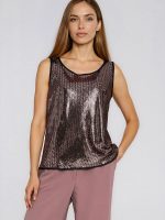 Chemisier sans manches avec paillettes scintillantes, coupe régulière élégante — vue 1