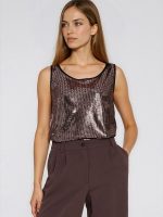 Chemisier sans manches avec paillettes scintillantes, coupe régulière élégante — vue 3